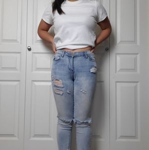 Distressed Light wash Skinny Jeans